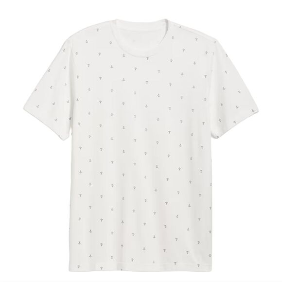 Old Navy White Anchor Soft Washed Crew Neck Tee Size Small - Picture 4 of 5